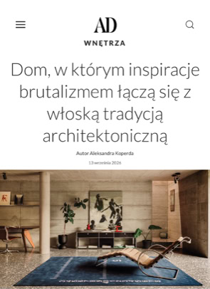 Pubblicazione su AD Poland del progetto 271 di MIDE architetti