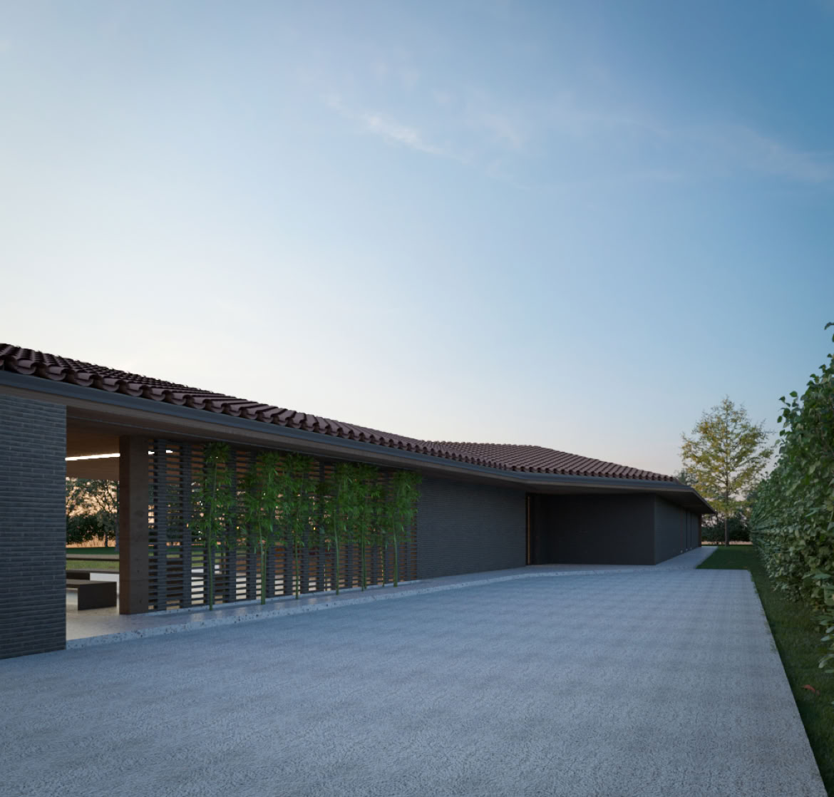 Dettagli architettonici e materiali naturali in una casa contemporanea elegante