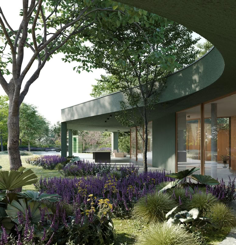 Contemporary single-family villa in Selvazzano, near Padua, blending design, comfort, and sustainability. Floor-to-ceiling windows, infinity pool, and green facades integrate seamlessly with the natural landscape.
